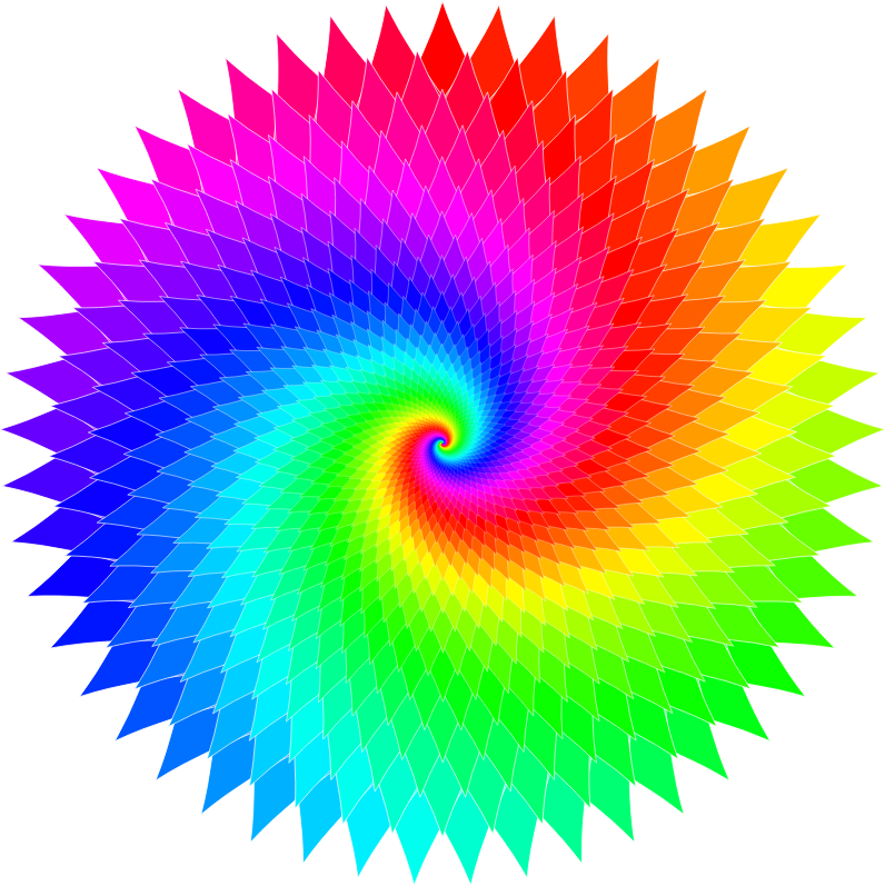 A Rainbow Colored Spiral On A Black Background