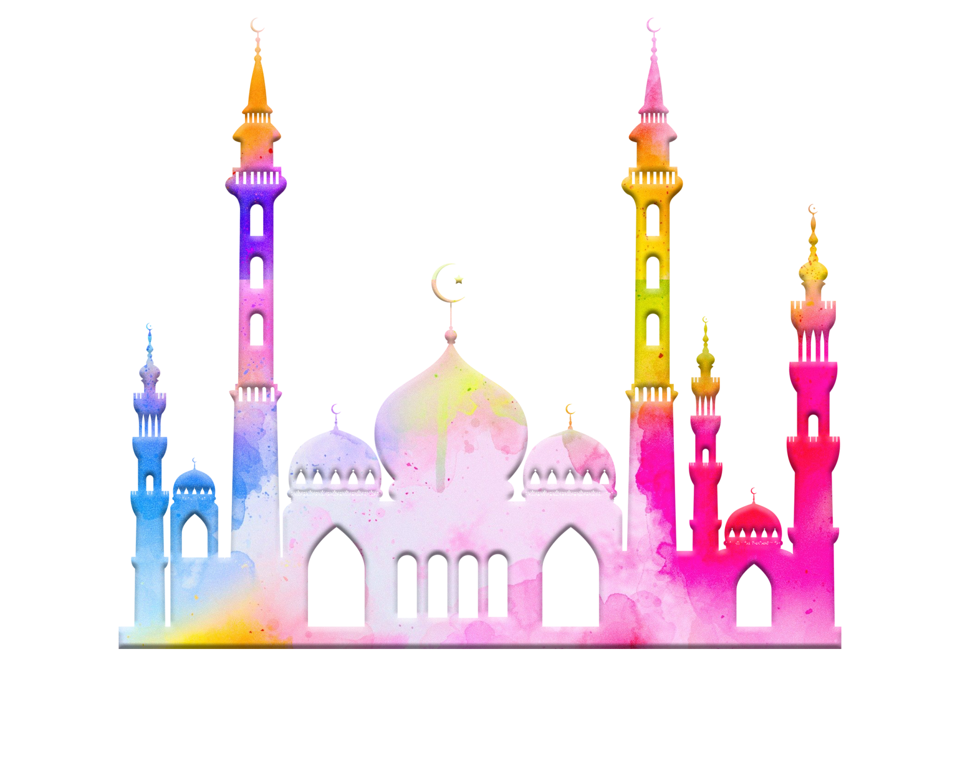 A Colorful Silhouette Of A Mosque
