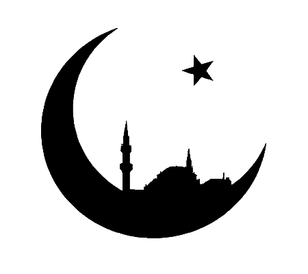 A Moon And Star In A Black Background