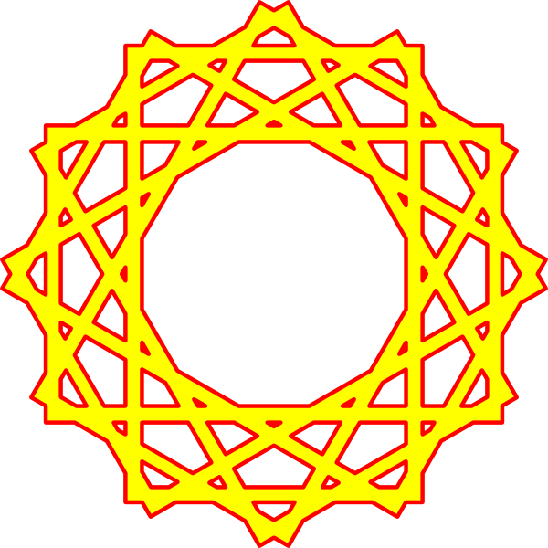 A Yellow And Red Circular Pattern