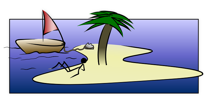 Cartoon A Cartoon Of A Sailboat On A Beach