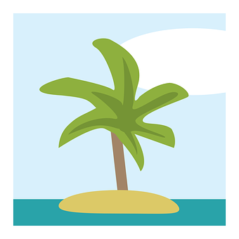 A Palm Tree On An Island