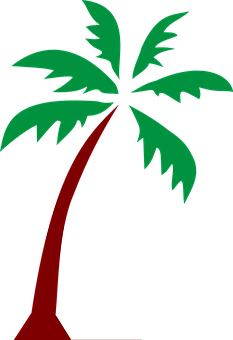 A Palm Tree With Red Stripe