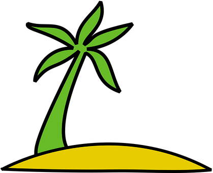 A Palm Tree On A Black Background