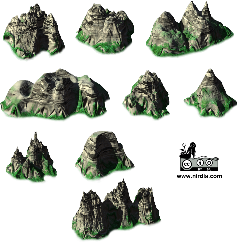 Isometric Mountains Render Videogame 2d - Isometric Mountain Png, Transparent Png