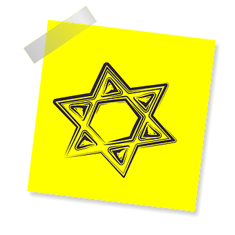A Yellow Post It Note With A Star On It