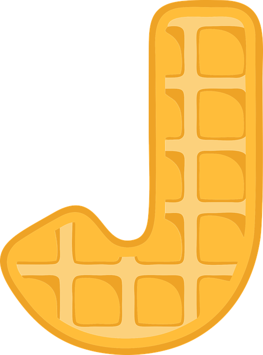 A Letter J Made Of Waffles