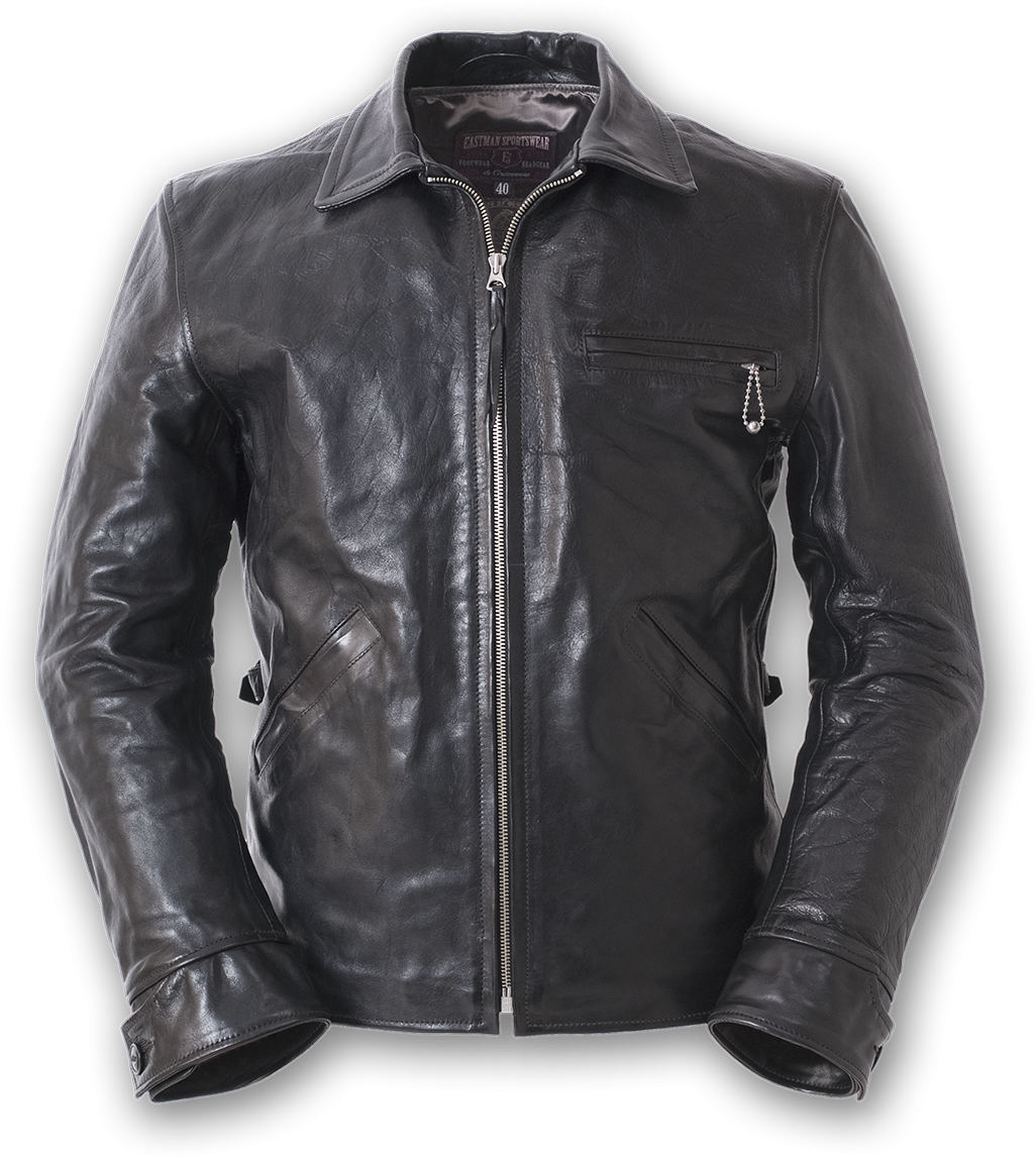 A Black Leather Jacket With A Black Background