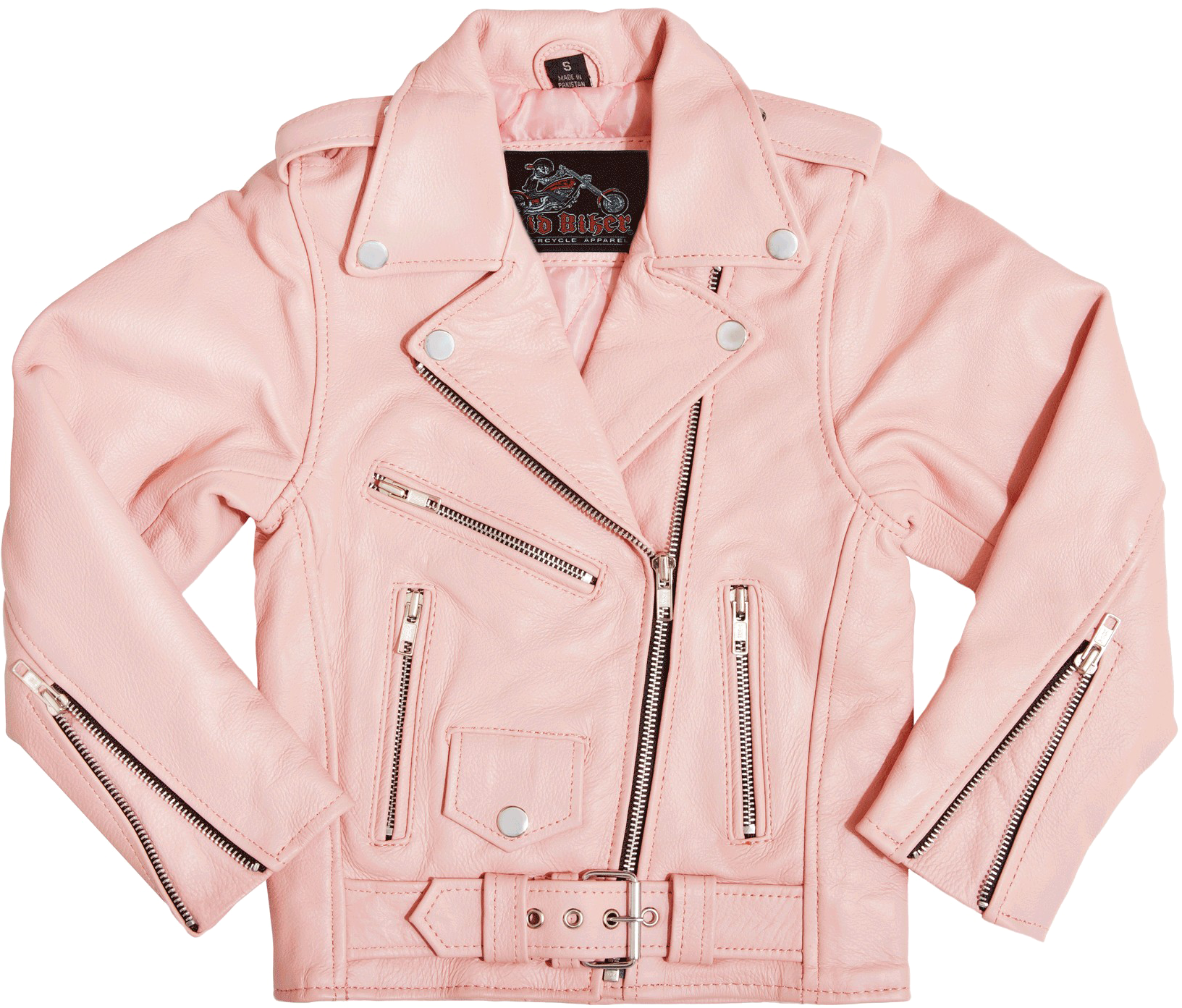A Pink Leather Jacket With A Black Background
