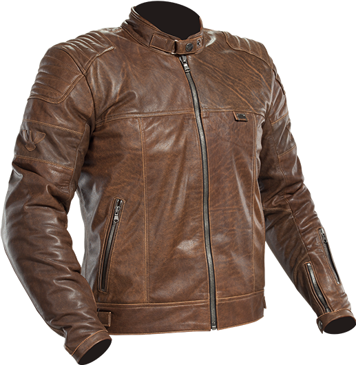 A Brown Leather Jacket With A Black Background