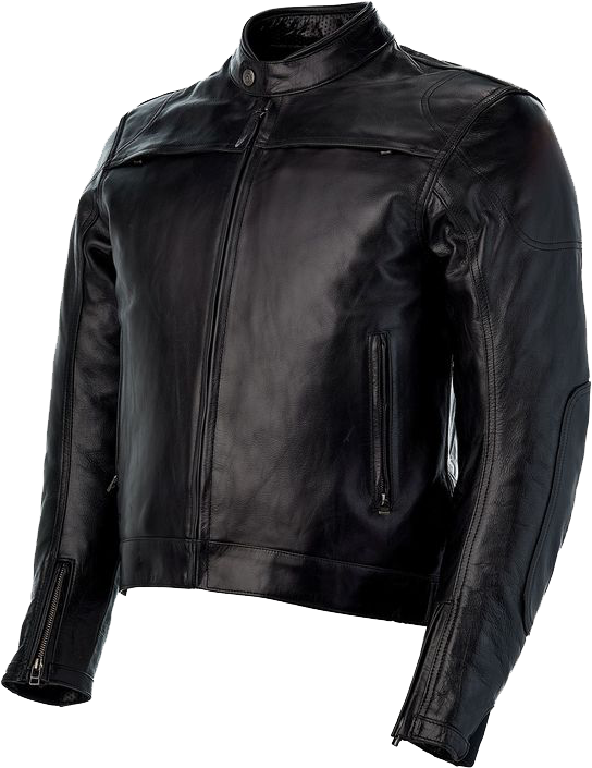 A Black Leather Jacket With Zippers
