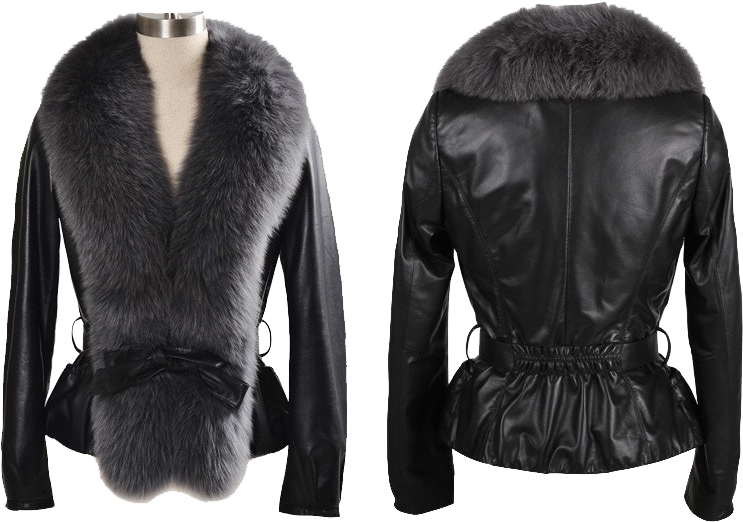 A Black Jacket With A Fur Collar