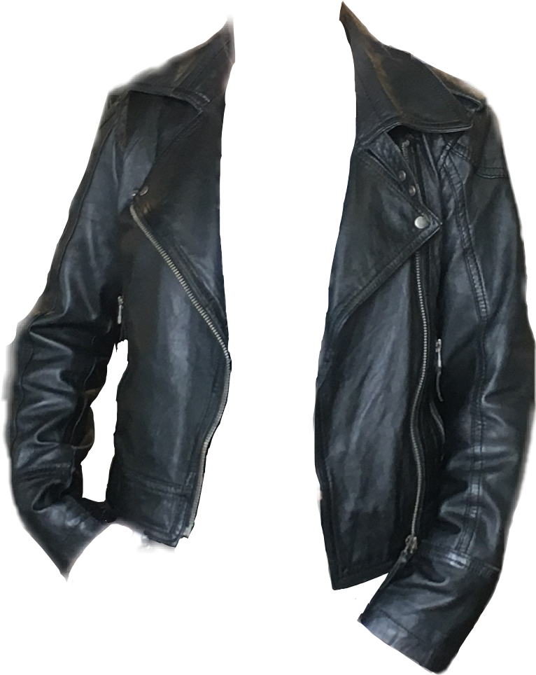 A Black Leather Jacket With A Black Background