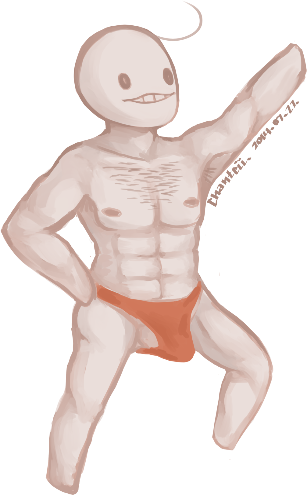 A Cartoon Of A Man In Underwear
