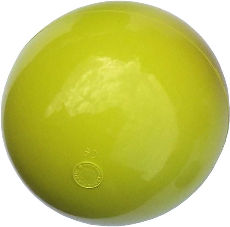 A Yellow Ball With A Logo On It
