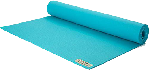A Blue Yoga Mat On A Black Background