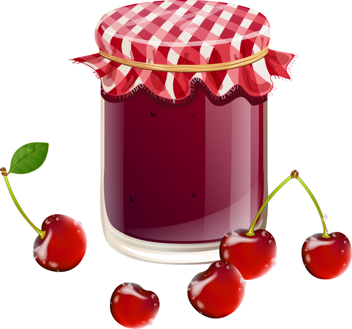 A Jar Of Jam And Cherries