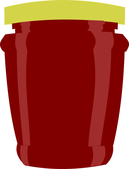 A Red Jar With A Yellow Top