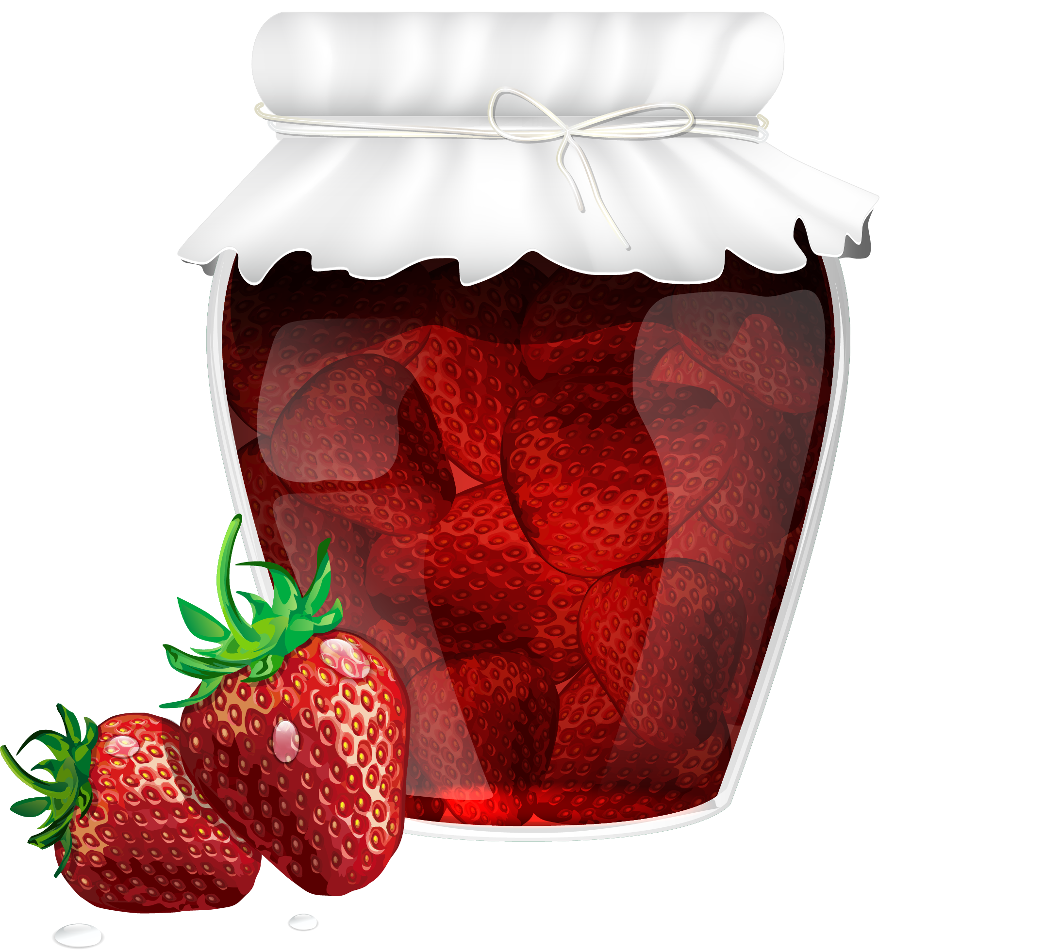 A Jar Of Strawberries And A Couple Of Strawberries