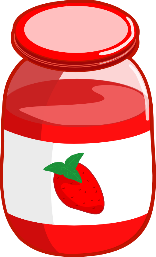 A Cartoon Of A Jar Of Strawberry Jam