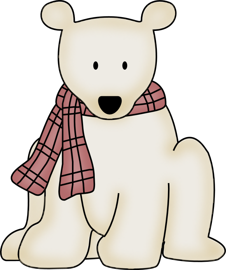 A Cartoon Of A Polar Bear Wearing A Scarf