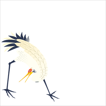 A White Bird With A Yellow Beak And Long Legs