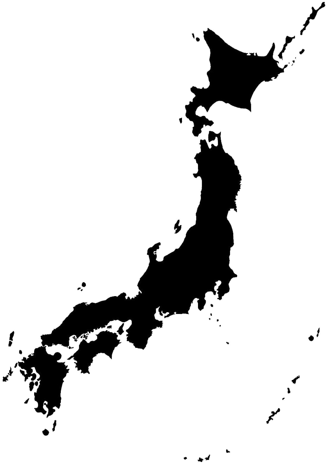 A Map Of Japan On A Black Background