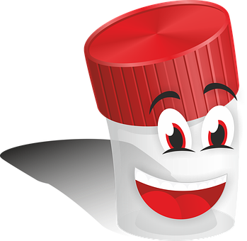 A Cartoon Of A Plastic Container With A Face