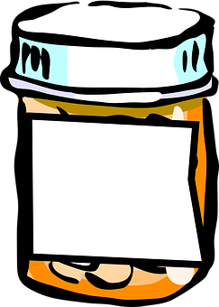 A Cartoon Of A Jar With A White Paper