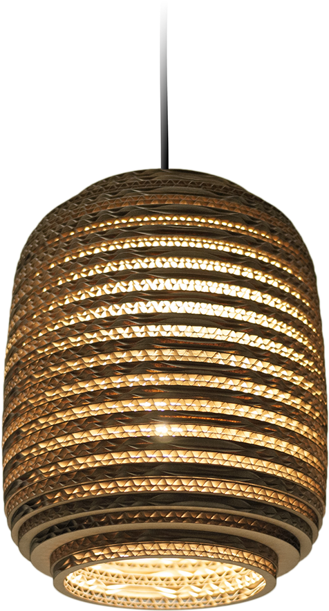 A Light Fixture With A Woven Shade