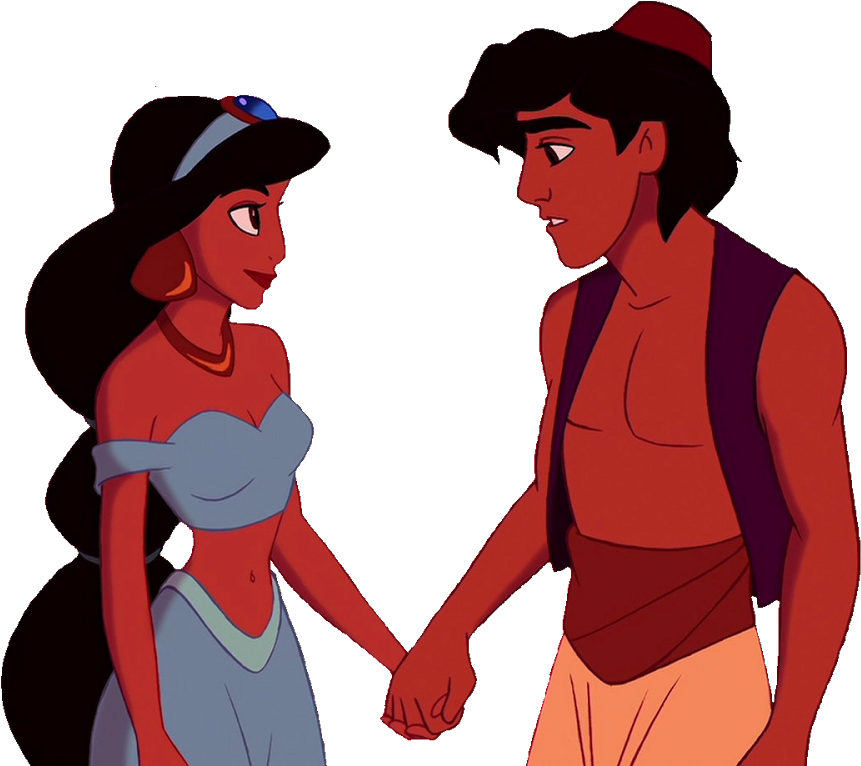 A Cartoon Of A Man And Woman Holding Hands