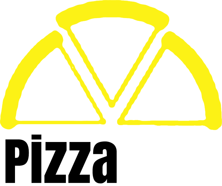 A Yellow And White Pizza Logo