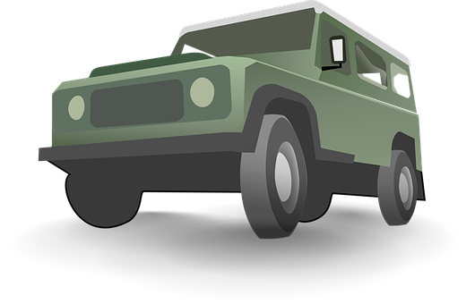 A Green Vehicle With Black Background