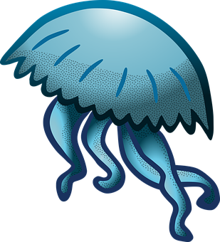 A Blue Jellyfish With Black Background