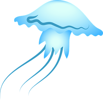 A Blue Jellyfish With Long Tails