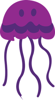 A Purple Jellyfish With Long Tails