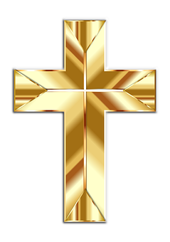 A Gold Cross On A Black Background