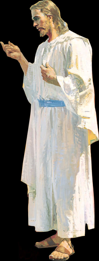 A Painting Of A Woman In A White Robe