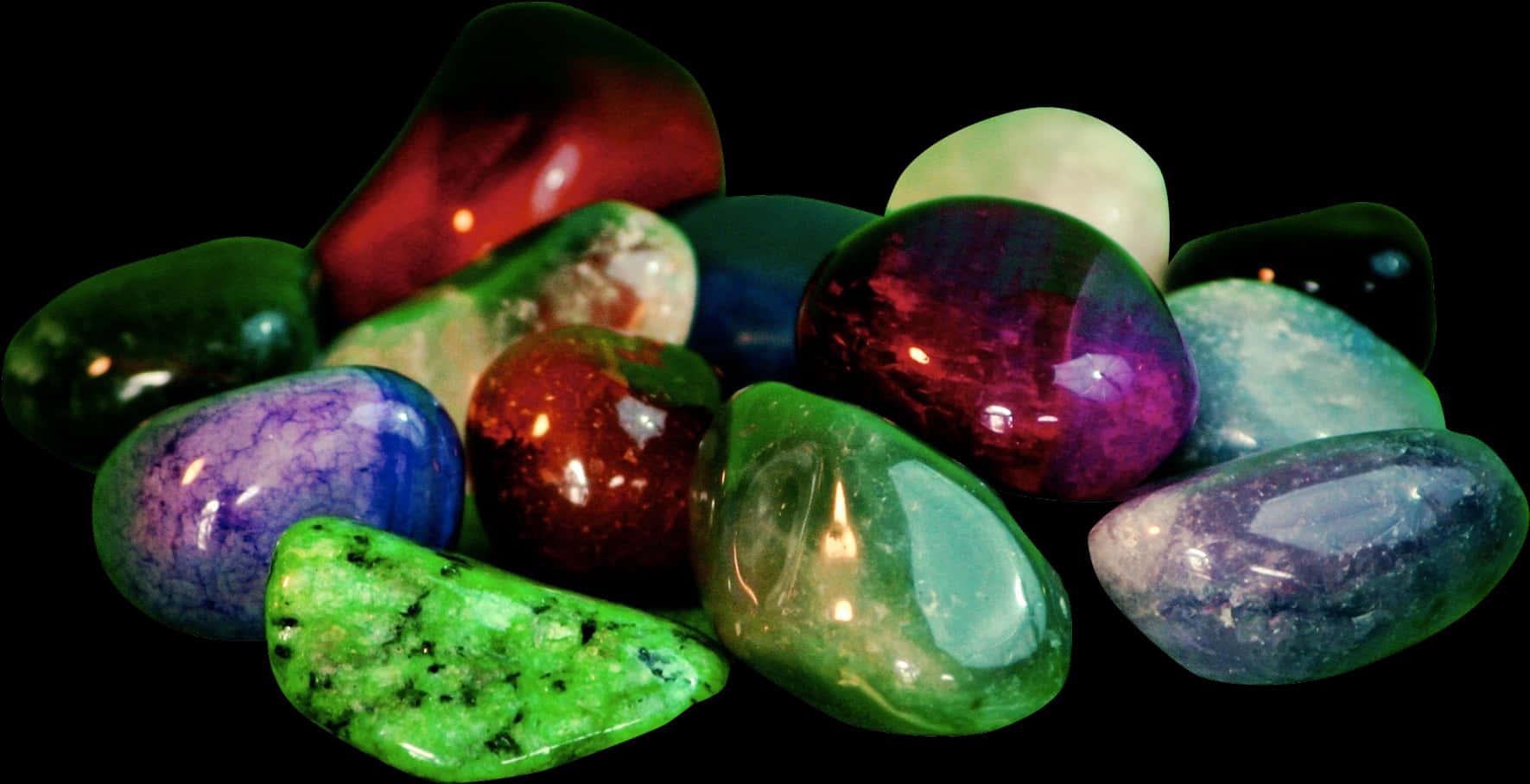A Group Of Colorful Rocks