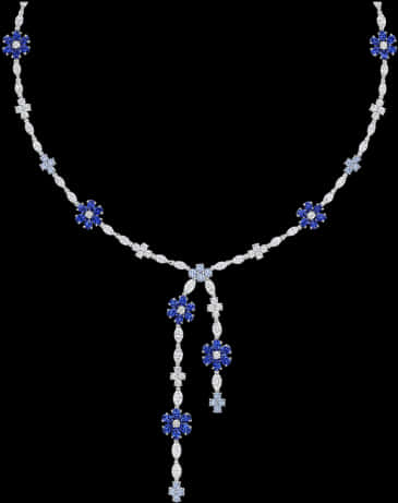 A Necklace With Blue And White Stones