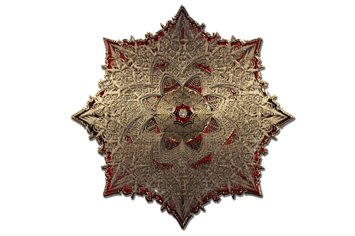 A Gold And Red Mandala