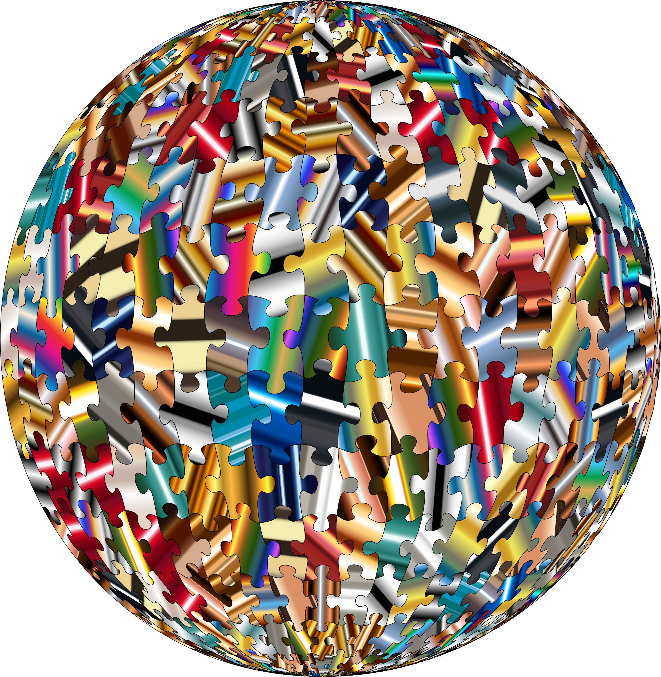 A Puzzle Ball With Many Pieces Of Puzzle Pieces