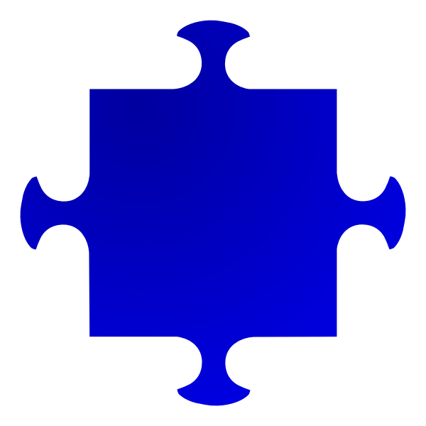 A Blue Puzzle Piece With White Border