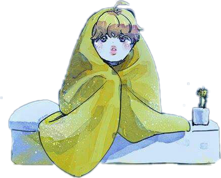A Cartoon Of A Boy Wrapped In A Yellow Blanket