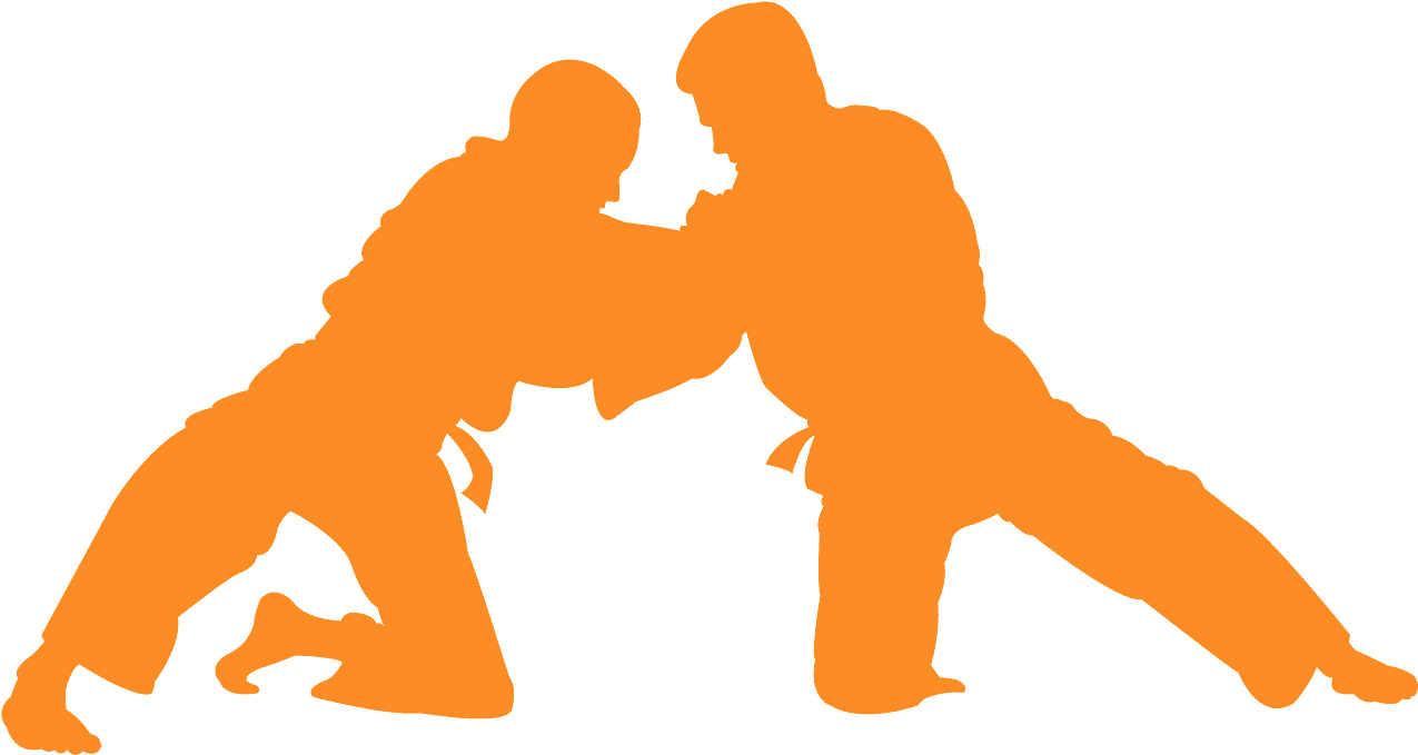 Two Men Fighting In Karate Stance