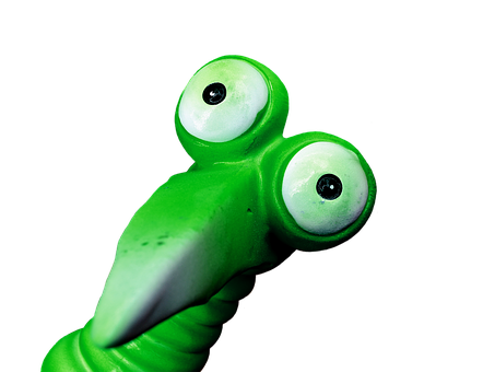 A Green Toy Bird With Black Eyes
