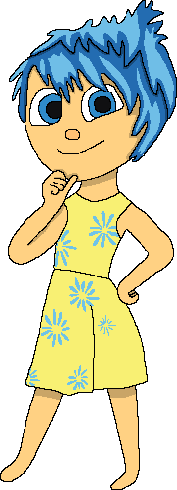 A Cartoon Of A Girl With Blue Hair