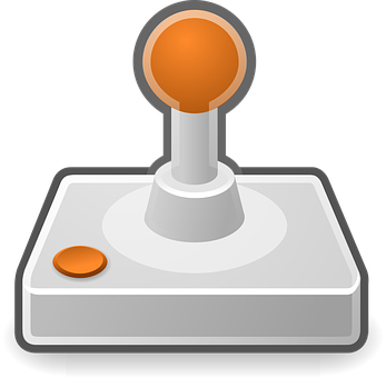 A White Joystick With A Round Orange Ball