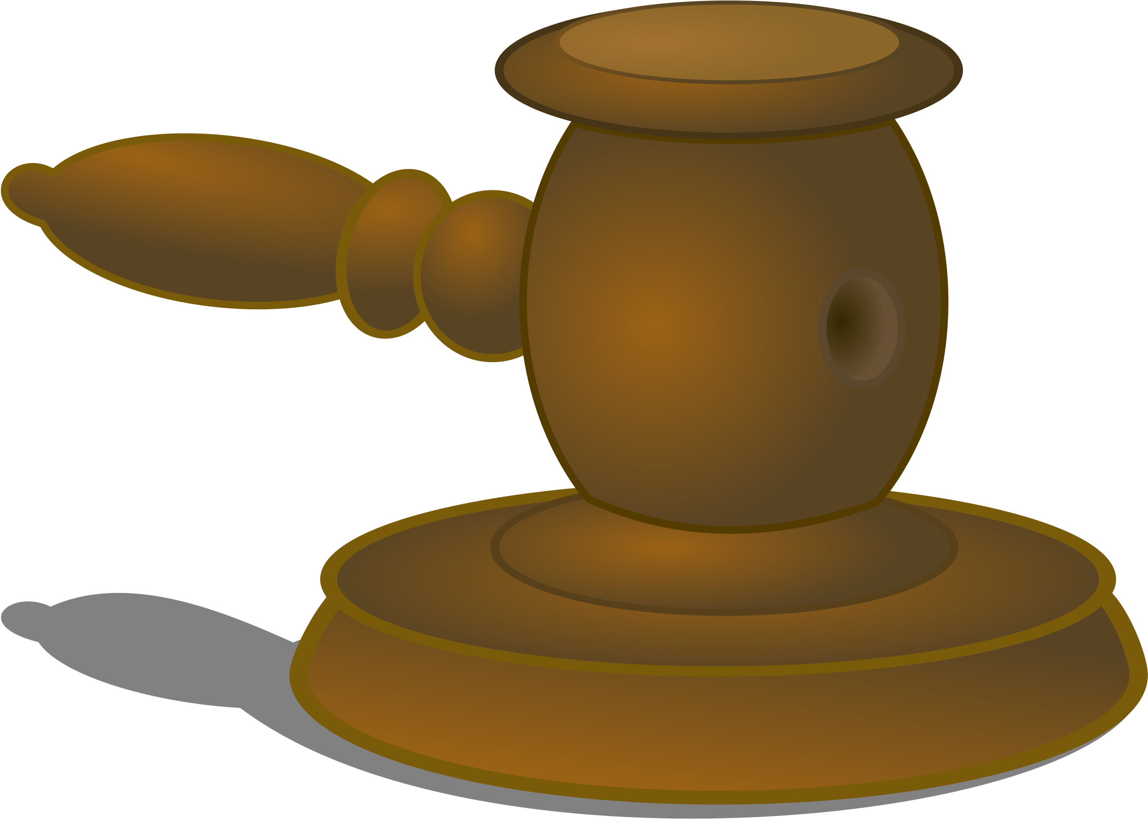 A Brown Wooden Gavel With A Handle