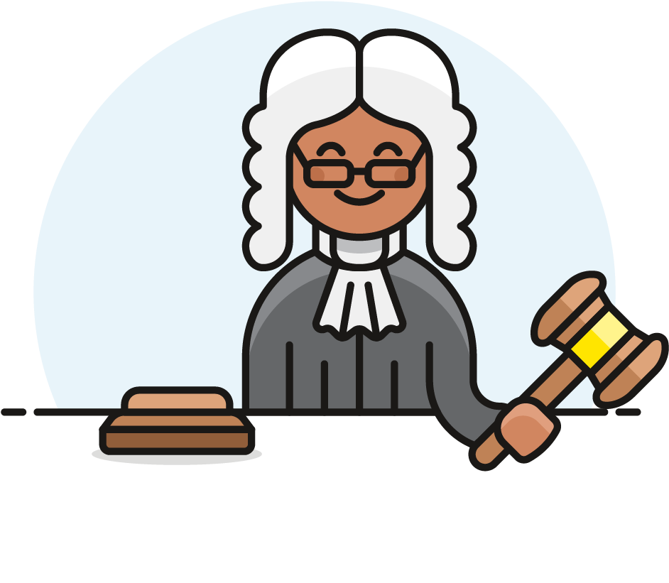 A Cartoon Of A Judge Holding A Gavel